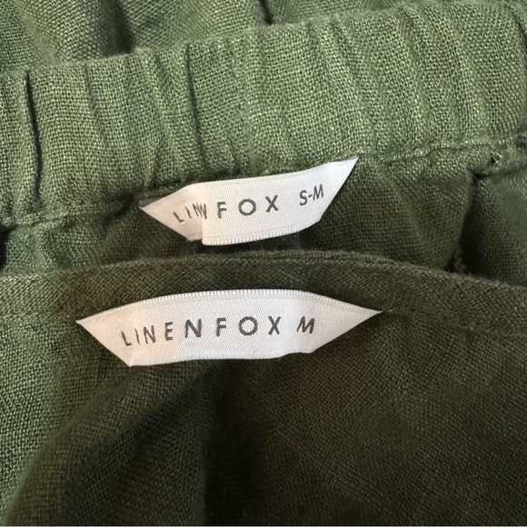 NWOT Linenfox Maricela Linen Skirt & Sadie Linen Top Set Forest Green Sz Medium - Picture 9 of 9